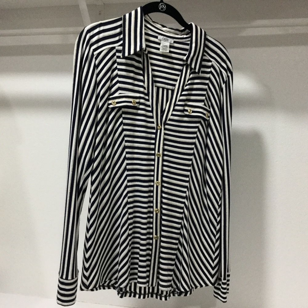 Cache Long Sleeve striped Blouse